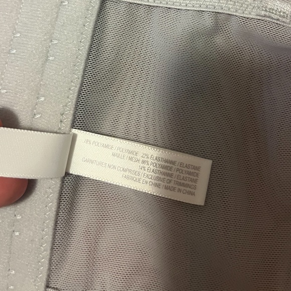 Light gray silvery satin and mesh balconette bra bralette corset NWT - Picture 6 of 9